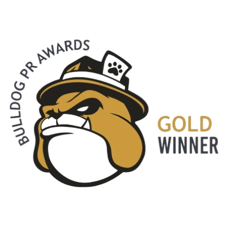Bulldog PR Awards Gold Winner badge